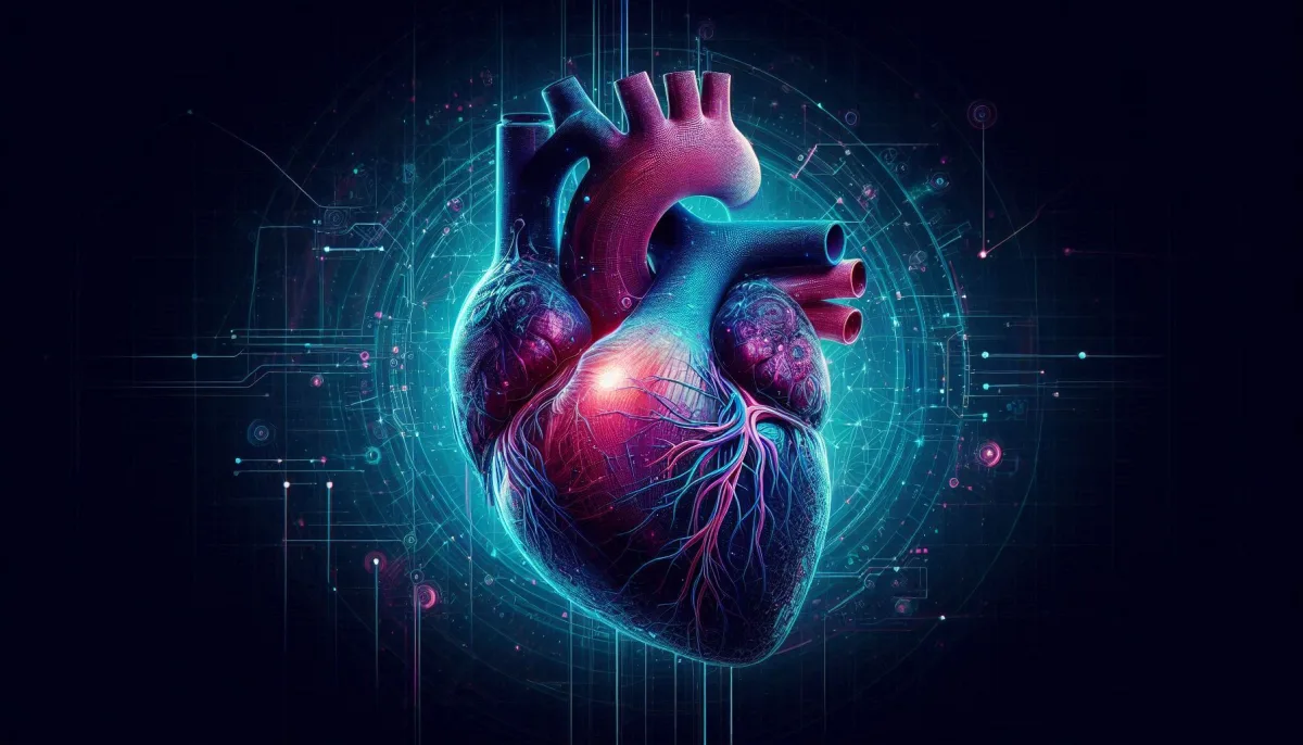 Illustrazione di un cuore anatomico digitale