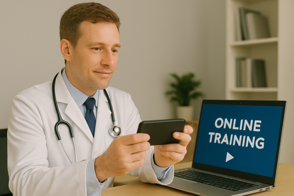 Medico durante un corso di formazione