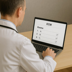 Medico che fa esame ecm